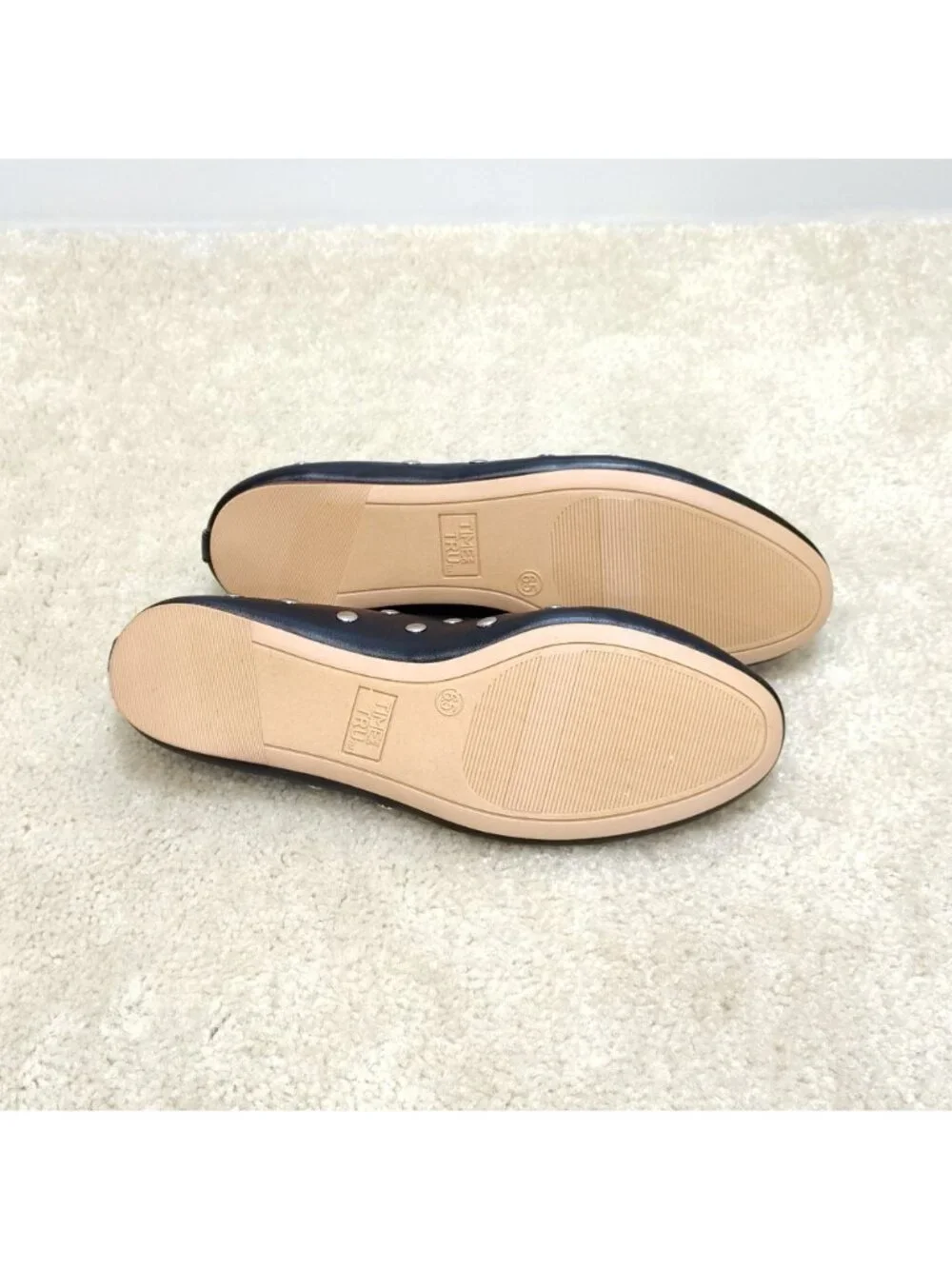 Time And Tru Studded Ballet Mary Jane Flats Loafers Slides Mules Slip-on US 6.5